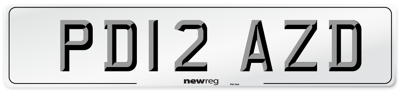 PD12 AZD Number Plate from New Reg